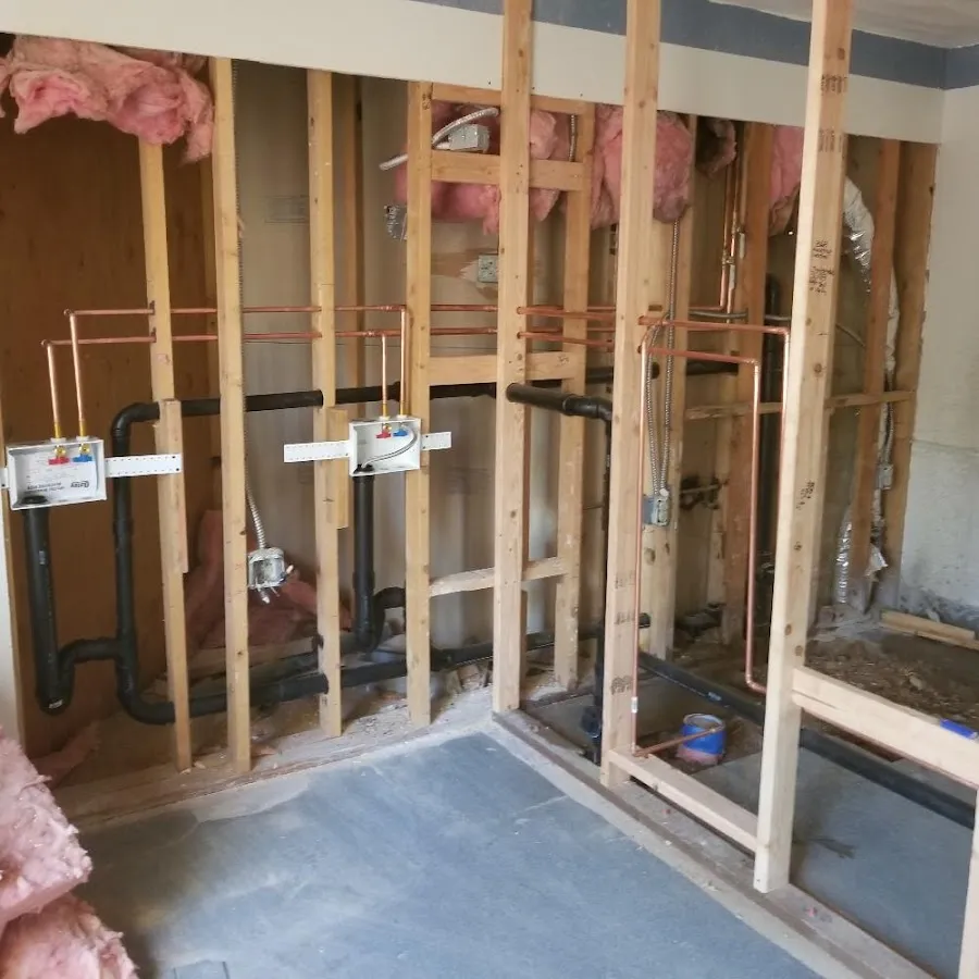 Copper pipe rough-in and plumbing installation in Reidsville